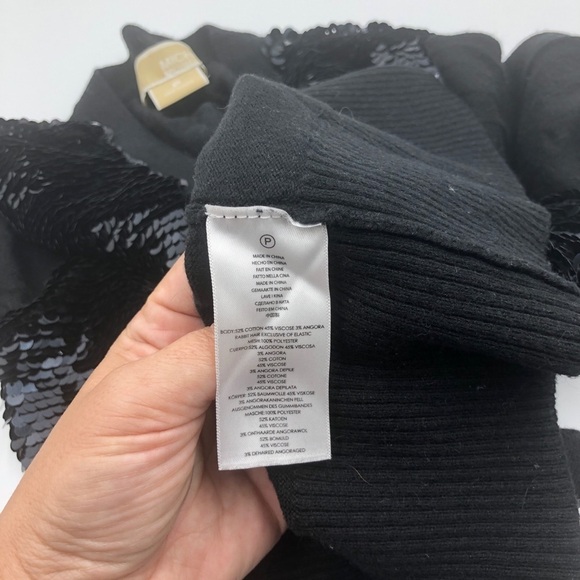 MICHAEL KORS Angora Sequin Cardigan Black Petite - Picture 5 of 7